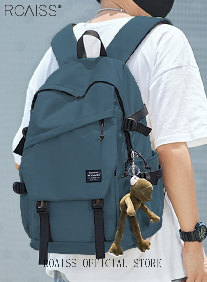 Classic Large Capacity Backpack  Multifunction Casual Water Resistant Oxford Double Shoulder School Bag