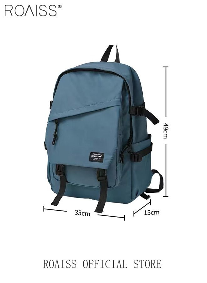 Classic Large Capacity Backpack  Multifunction Casual Water Resistant Oxford Double Shoulder School Bag