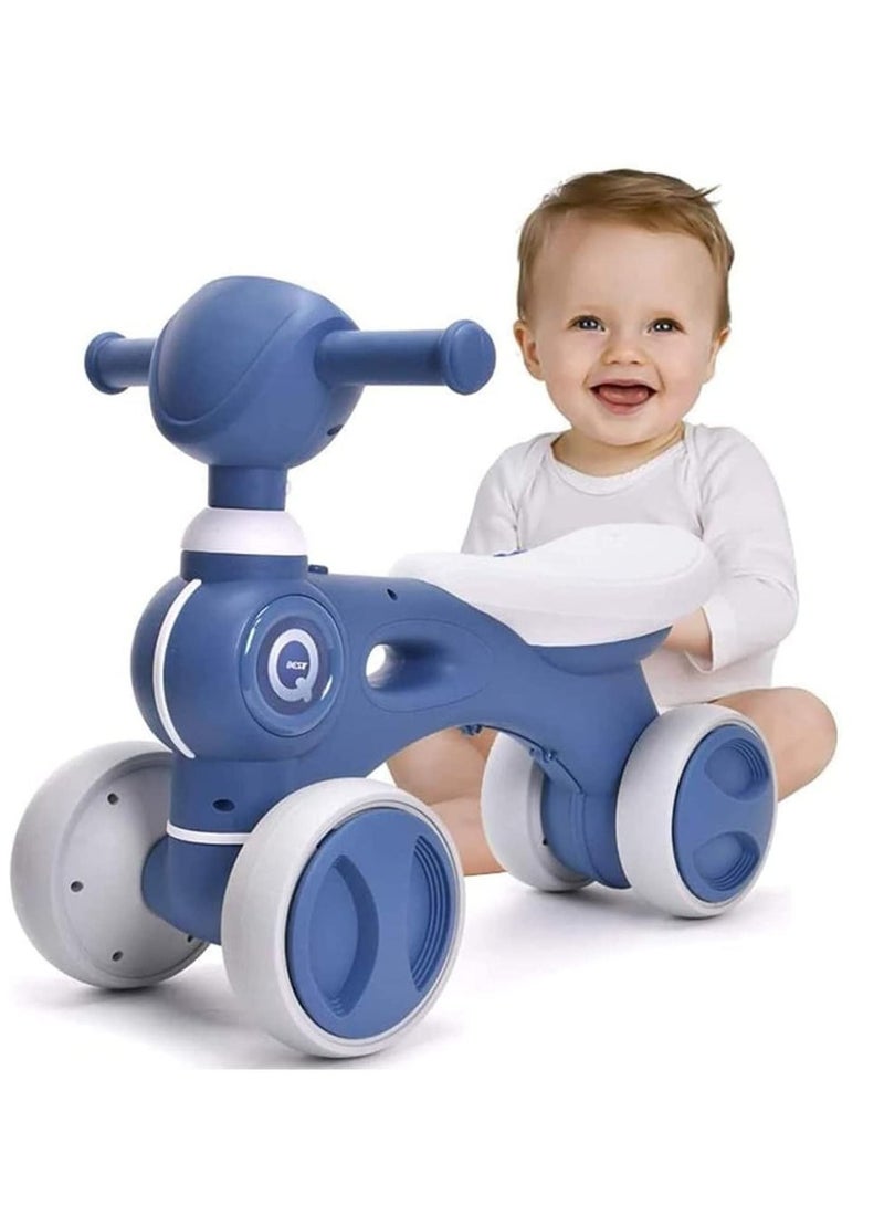 Dubkart Baby Balance Bike, Toddler Walker Bike Toy with Music & Light 4 Wheels for 10-36 Months Kids (blue)