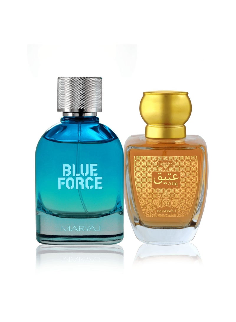 MARYAJ ATIQ and BLUE FORCE EDP Perfume Gift Set for Men