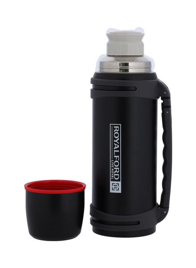 Stainless Steel Double Wall Insulation Travel Vacuum Bottle Black 1.8Liters