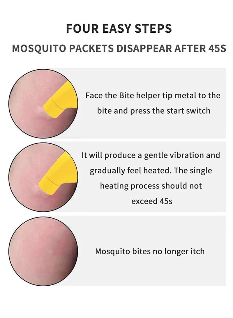 Nsect Sting Bite Relief Electronic Mosquito Bites Itching Treatment Tool Thermal Frequency Pulse antipruritic Stick Fast Symptom Relief,Reduce Pain Portable USB Rechargeable