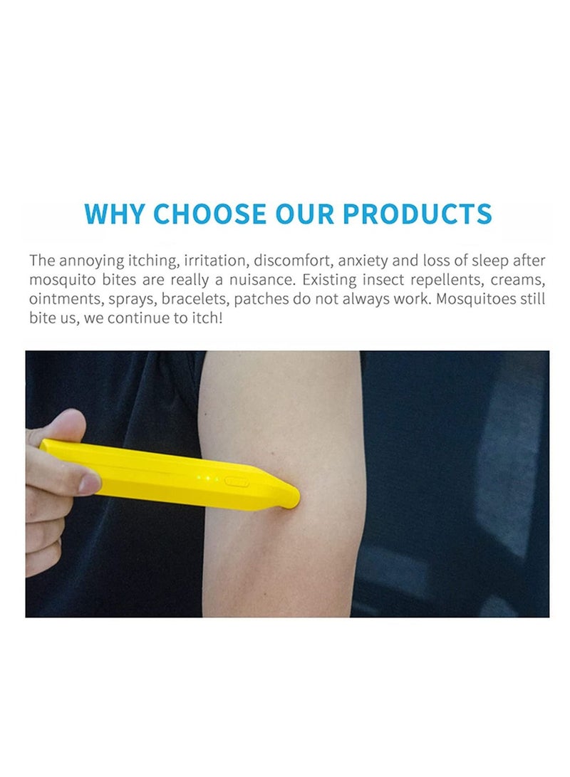 Nsect Sting Bite Relief Electronic Mosquito Bites Itching Treatment Tool Thermal Frequency Pulse antipruritic Stick Fast Symptom Relief,Reduce Pain Portable USB Rechargeable