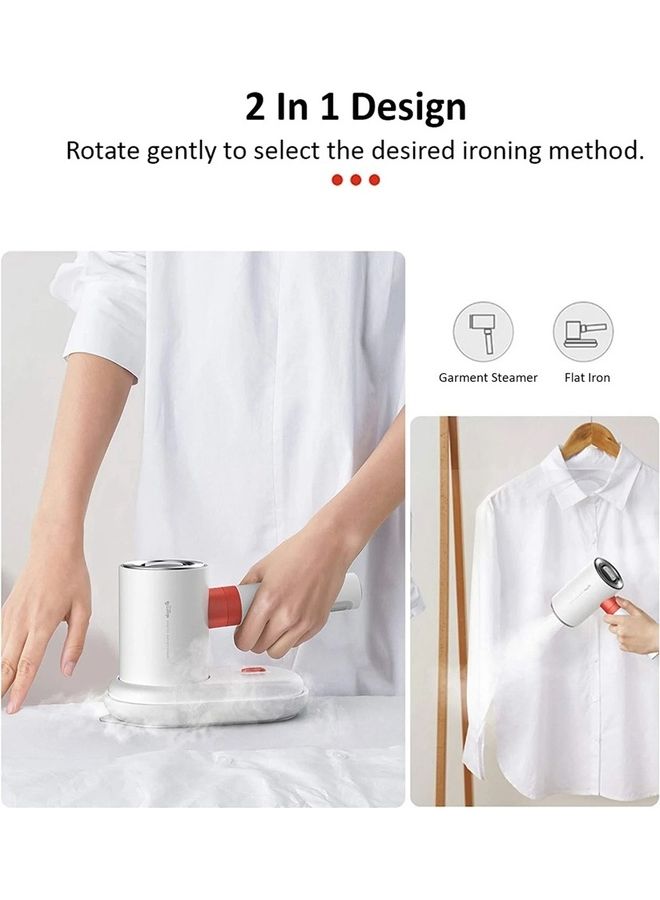 2 In 1 Portable Multi-Function Steam And Flat Iron Intelligent Preheating System 0.5b High Pressure Dual-Duct Heating 110 ml 1000 W HS200 White
