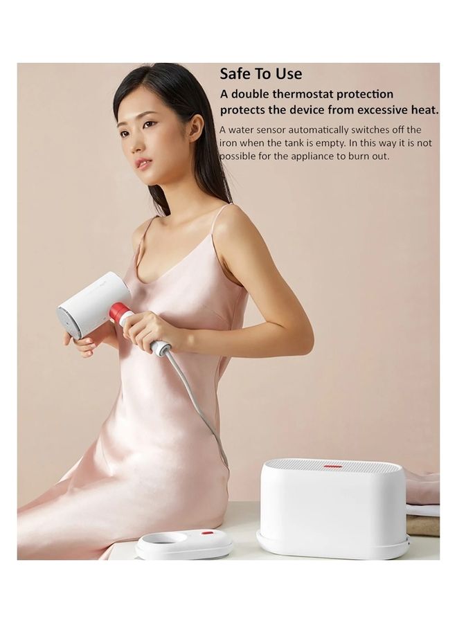 2 In 1 Portable Multi-Function Steam And Flat Iron Intelligent Preheating System 0.5b High Pressure Dual-Duct Heating 110 ml 1000 W HS200 White