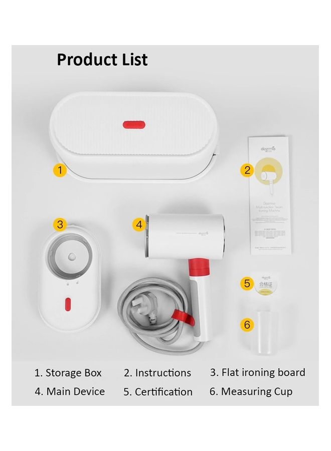 2 In 1 Portable Multi-Function Steam And Flat Iron Intelligent Preheating System 0.5b High Pressure Dual-Duct Heating 110 ml 1000 W HS200 White
