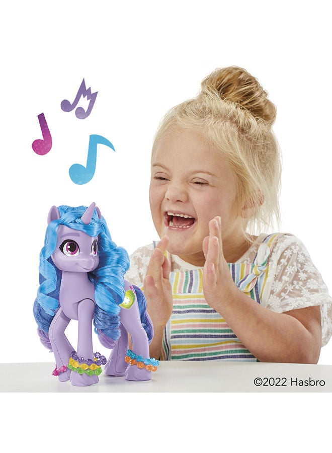 Make Your Mark Toy See Your Sparkle Izzy Moonbow -- 8-Inch Purple Pony that Sings, Speaks, and Lights Up for Kids Ages 5+