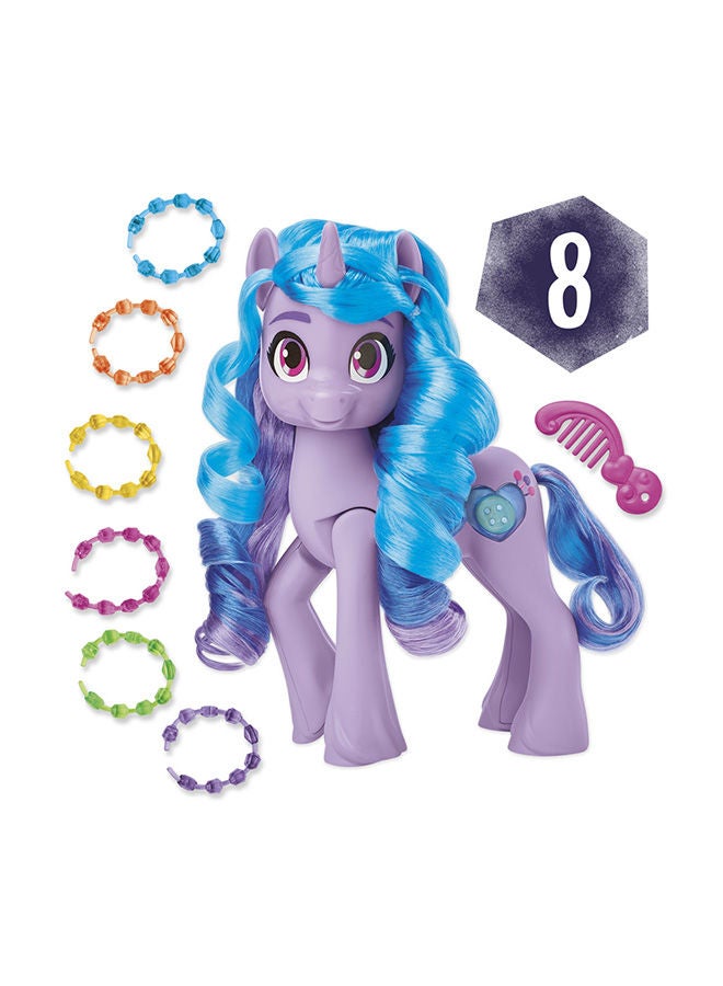 Make Your Mark Toy See Your Sparkle Izzy Moonbow -- 8-Inch Purple Pony that Sings, Speaks, and Lights Up for Kids Ages 5+