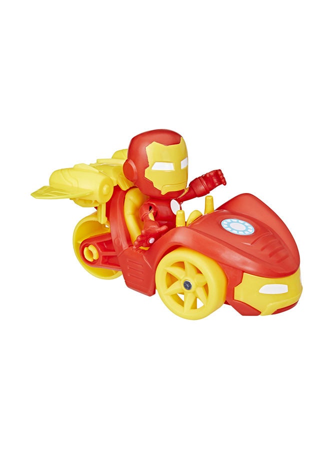 Marvel Spidey and His Amazing Friends Iron Racer Set, Action Figure with Vehicle and Accessory, Marvel Toys, Preschool Toys, Super Hero Toys