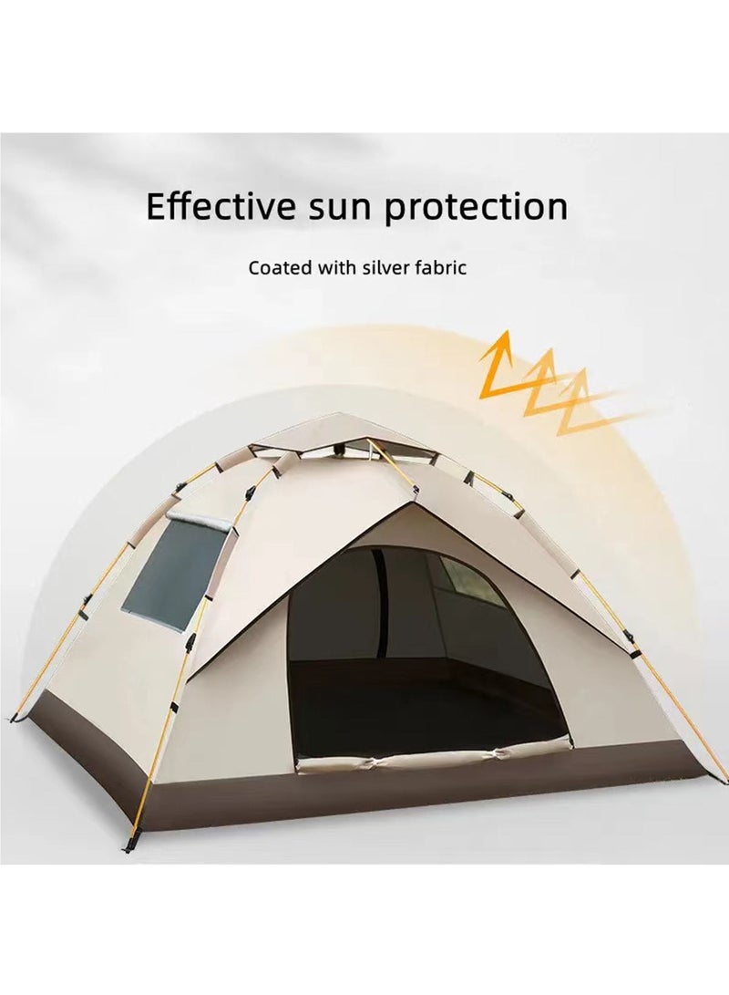 4 Person Camping Tent Lightweight Waterproof Camping Hiking Tent Automatic Camp Tent Outdoor Easy Setup, Pop up Tent Desert Camping for Family and Friends with Removable Rainfly and Carry Bag