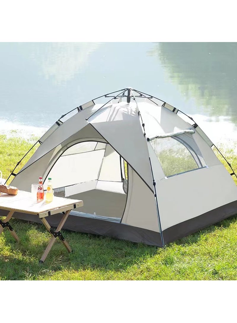 4 Person Camping Tent Lightweight Waterproof Camping Hiking Tent Automatic Camp Tent Outdoor Easy Setup, Pop up Tent Desert Camping for Family and Friends with Removable Rainfly and Carry Bag