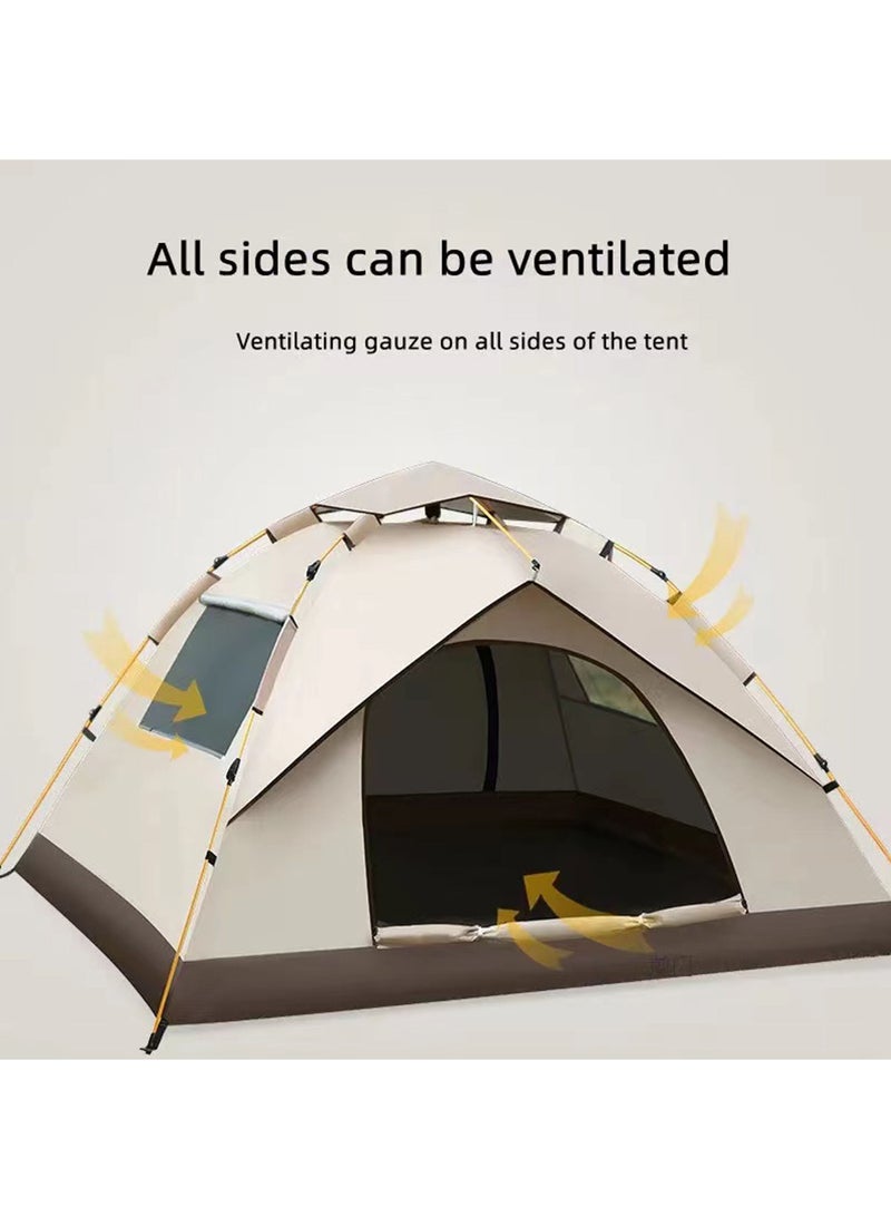 4 Person Camping Tent Lightweight Waterproof Camping Hiking Tent Automatic Camp Tent Outdoor Easy Setup, Pop up Tent Desert Camping for Family and Friends with Removable Rainfly and Carry Bag