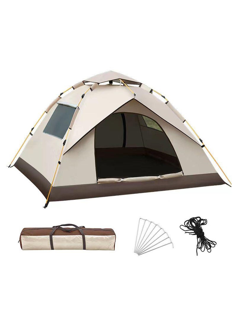 4 Person Camping Tent Lightweight Waterproof Camping Hiking Tent Automatic Camp Tent Outdoor Easy Setup, Pop up Tent Desert Camping for Family and Friends with Removable Rainfly and Carry Bag