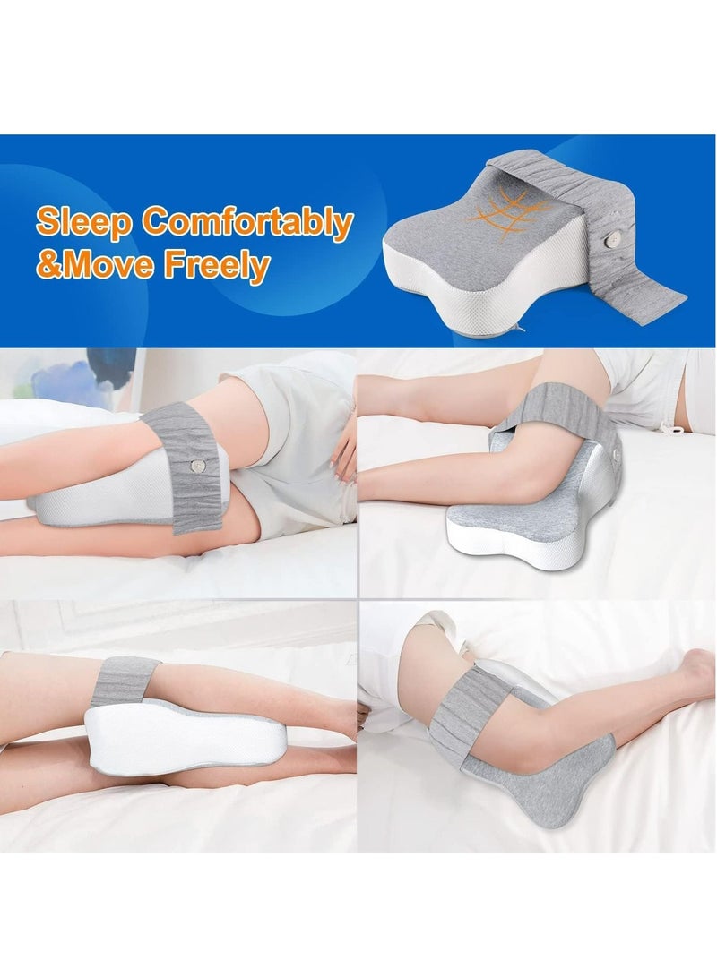 Real Knee Pillow for Side Sleepers Separates The Knees for More Comfort, Semicircle Round Shape Leg Pillows for Sleeping Promote Sleeping