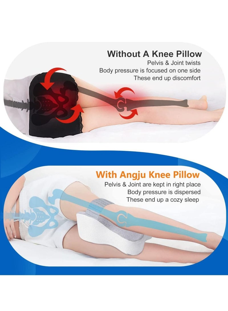 Real Knee Pillow for Side Sleepers Separates The Knees for More Comfort, Semicircle Round Shape Leg Pillows for Sleeping Promote Sleeping