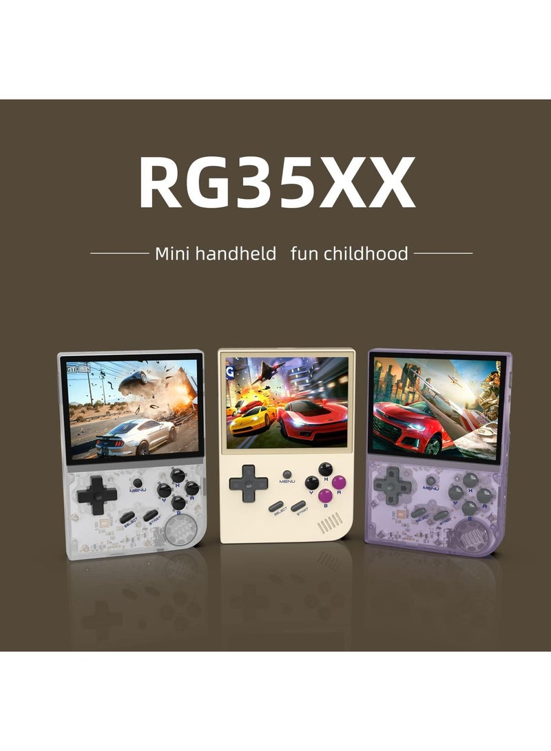 RG35XX Handheld Game Console 3.5 Inch IPS Screen Linux System Retro Video Games Consoles Portable Pocket Video Player 5000+ Games (Purple-64G)