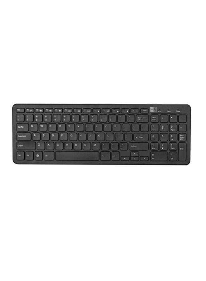 Wireless Keyboard With Mouse Set Black