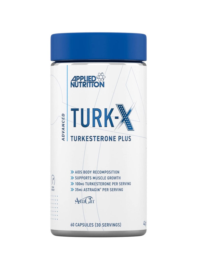 Applied Nutrition Turk-X Turkesterone Plus - Advanced Turkesterone 1000mg per Serving, Muscle Building & Recovery Supplement, Male Strength Enhancer (30 Servings - 60 Capsules)
