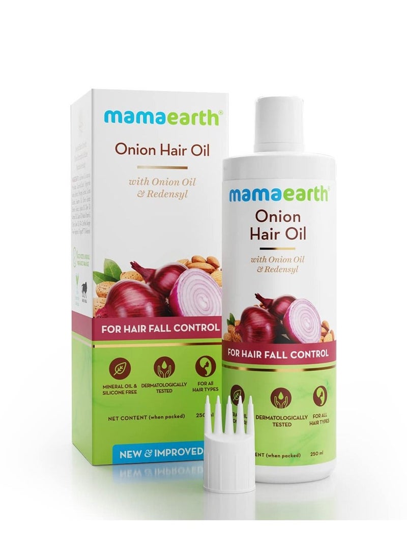 Mamaearth Onion Hair Oil for Men and Women with Onion and Redensyl for Hair Fall Control, Hair Growth Oil for Hair Fall - 250ml