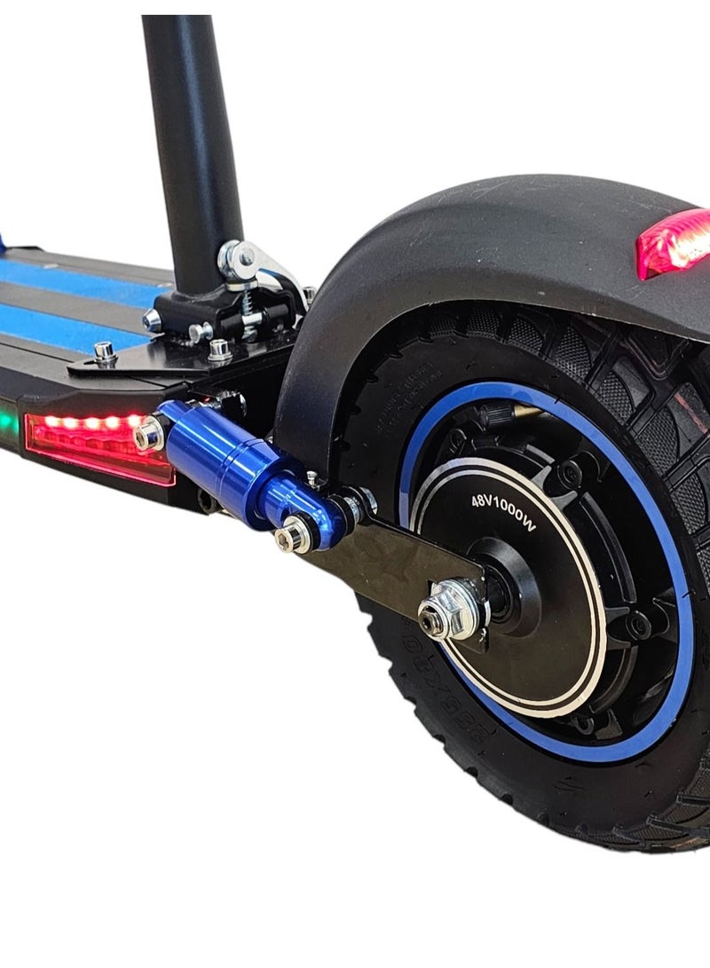 Electric Scooter 1000W Motor 48V10Ah Battery 35 to 45Km Range Max Speed 55KmpH 4 Suspension Led Lights & Digital Display  E10