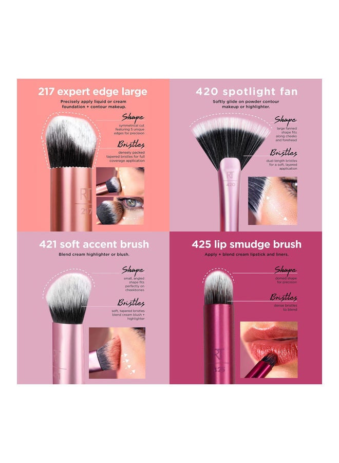 Artist Essential Makeup Brush Set, Includes Eye Liner Brush And Foundation Brush With Miracle Complexion Beauty Sponge Makeup Blender With Case Set of 1711, 1895