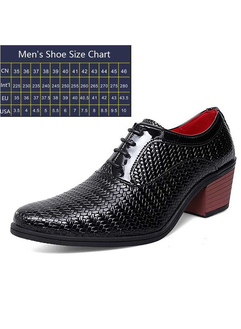 Men High Heel Shoes Black