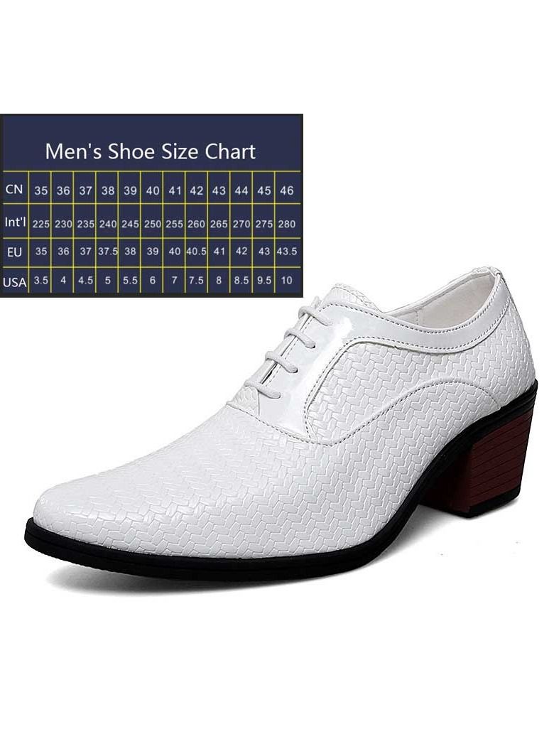 Men High Heel Shoes White
