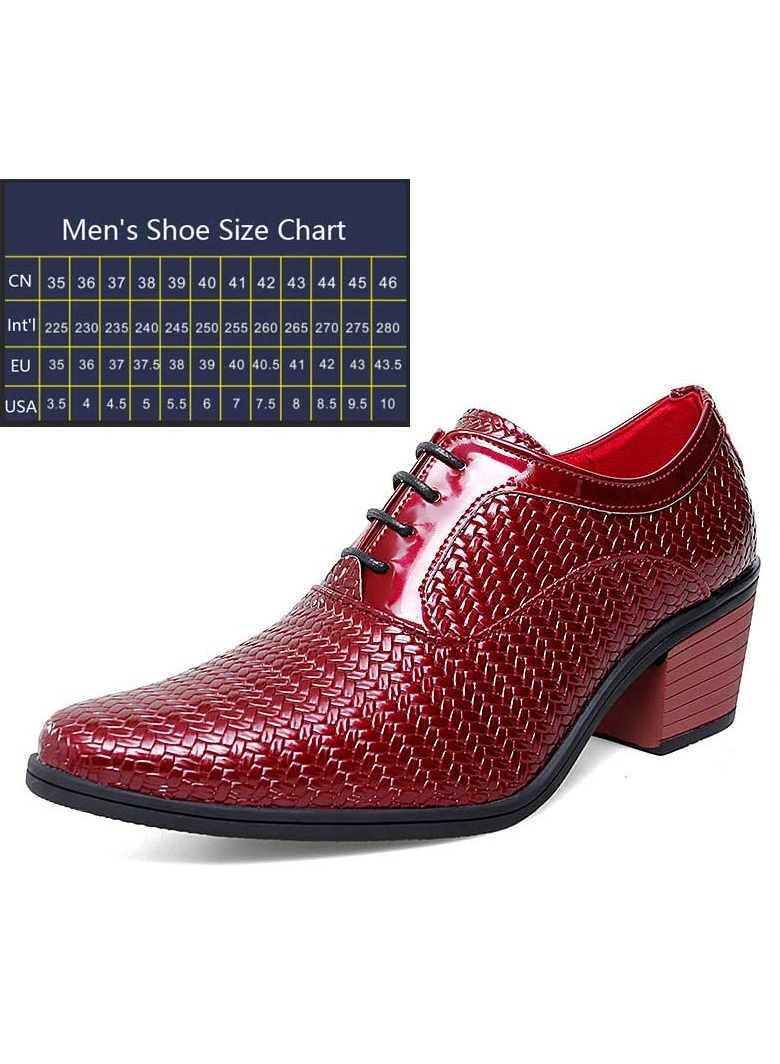 Men High Heel Shoes Red