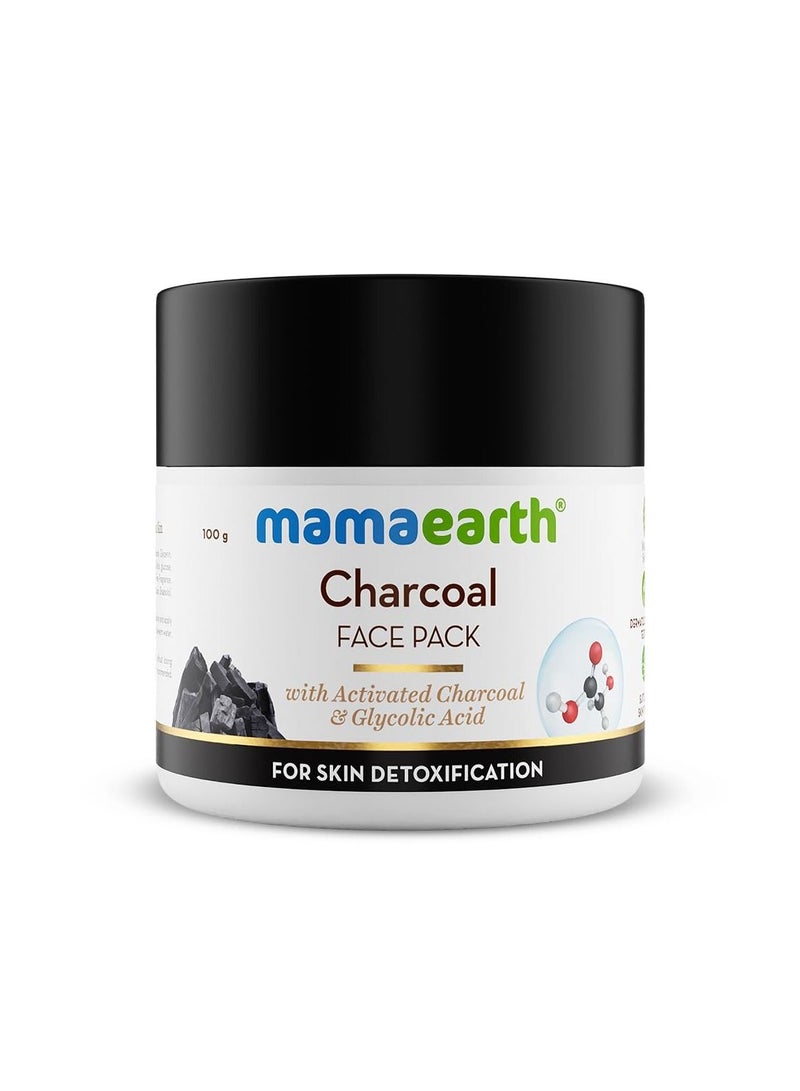 Mamaearth Charcoal Face Pack with Activated Charcoal and Glycolic Acid for Skin Detoxification - 100 g