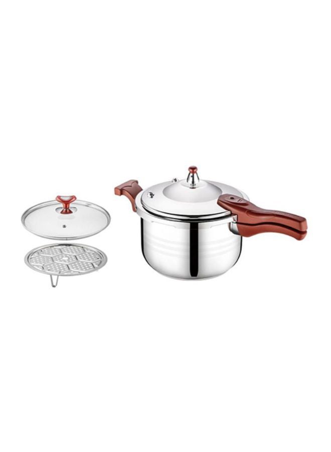 Stainless Steel Pressure Cooker Silver 7Liters