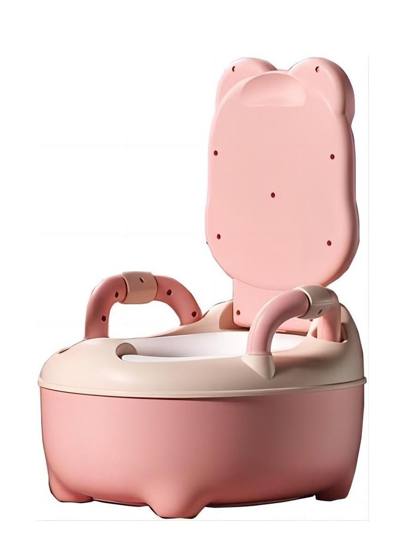 COOLBABY Potty Coach Baby Potty Training, Toddler Potty Chair With Lid and High Back Support Removable Potty Basin, Portable Children Travel Potty Outdoor Camping PINK
