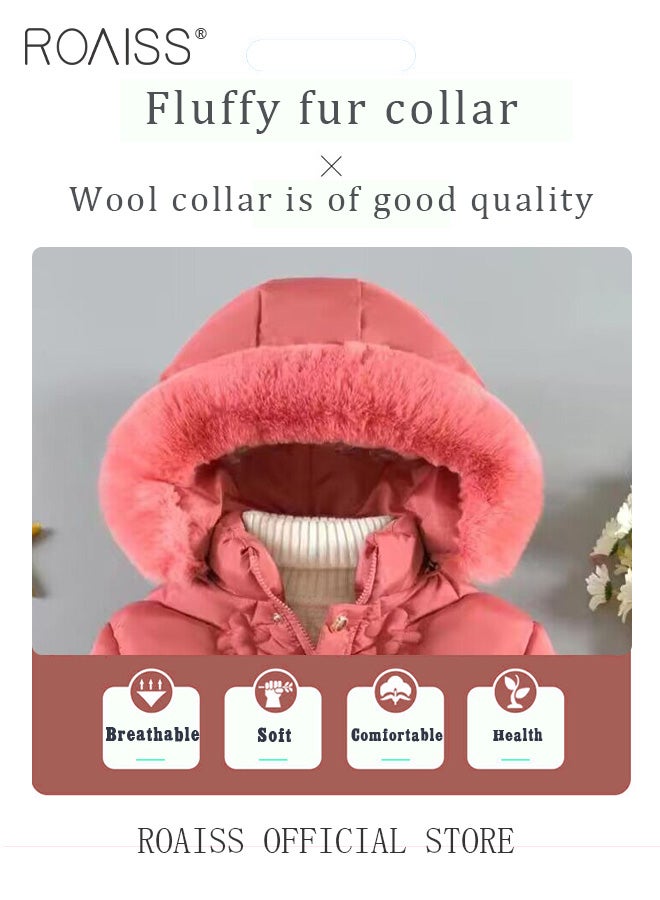 Girls Down Parka Little Big Girls Hooded Winter Coat Spring Puffer Jacket Tunic Long Padded Overcoat