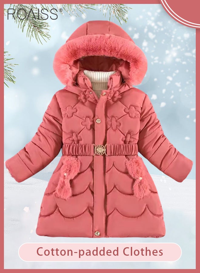 Girls Down Parka Little Big Girls Hooded Winter Coat Spring Puffer Jacket Tunic Long Padded Overcoat