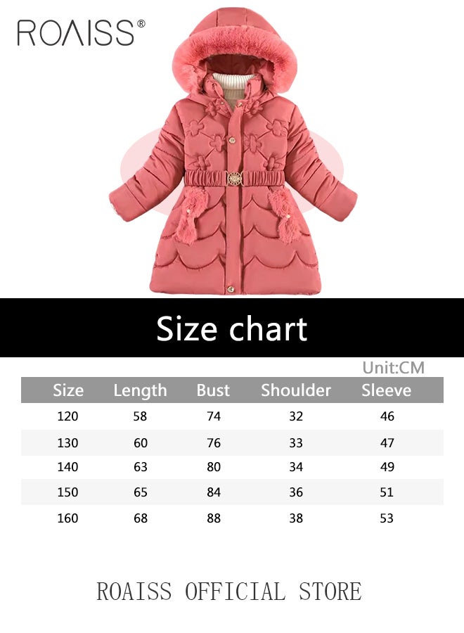 Girls Down Parka Little Big Girls Hooded Winter Coat Spring Puffer Jacket Tunic Long Padded Overcoat