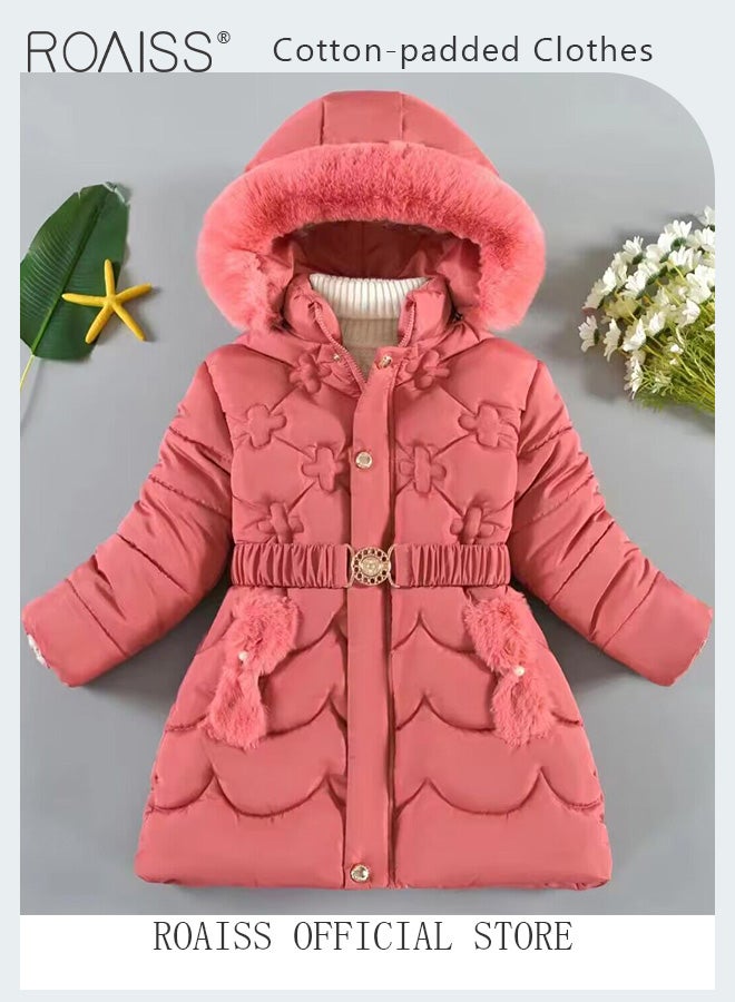 Girls Down Parka Little Big Girls Hooded Winter Coat Spring Puffer Jacket Tunic Long Padded Overcoat