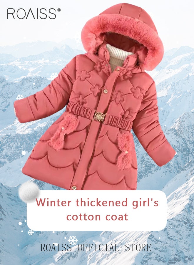 Girls Down Parka Little Big Girls Hooded Winter Coat Spring Puffer Jacket Tunic Long Padded Overcoat