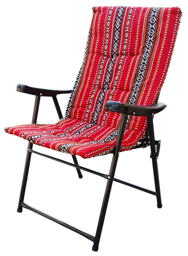 Folding Camping Chair with Cusion Premium Quality | Sadu Chair | Beach Chair | Garden Chair | Fishing Chair | Travel Chair | Picnic Chair