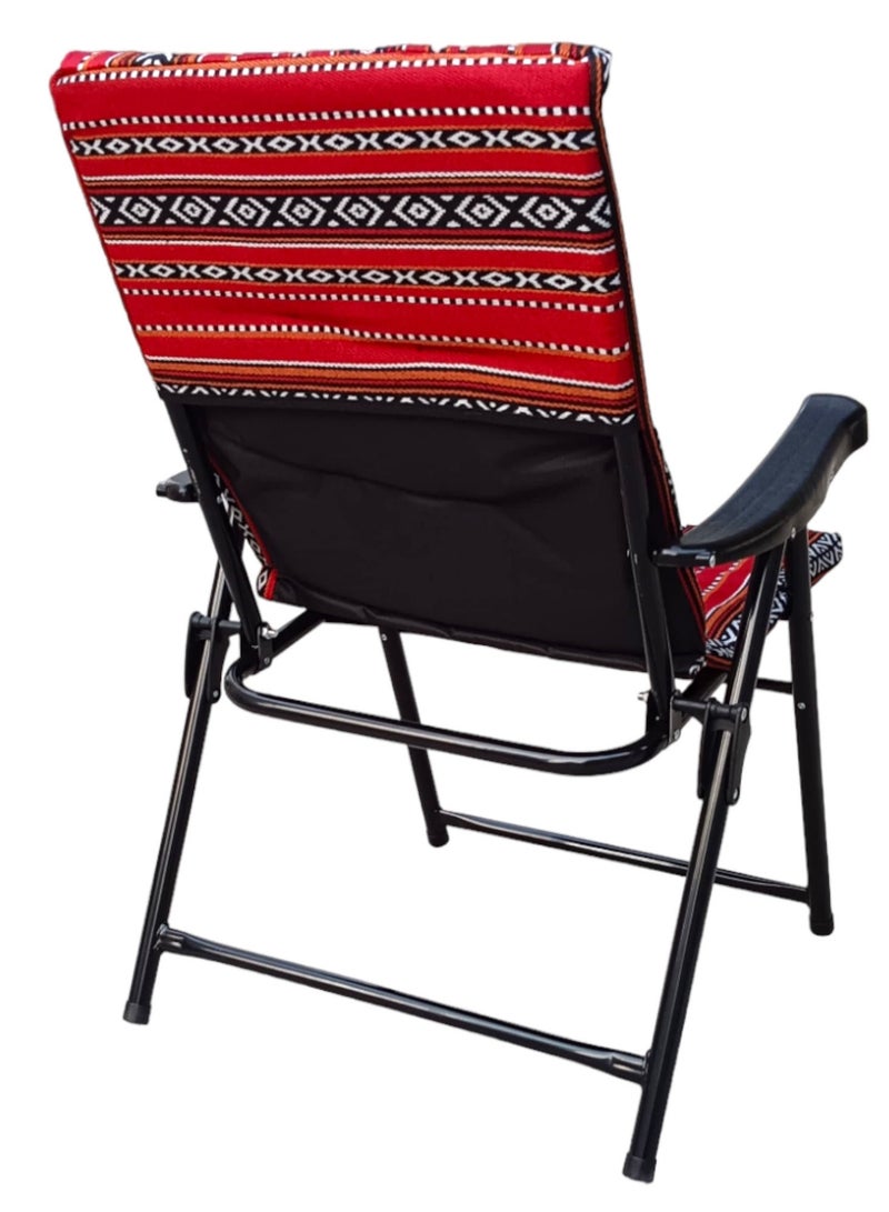 Folding Camping Chair with Cusion Premium Quality | Sadu Chair | Beach Chair | Garden Chair | Fishing Chair | Travel Chair | Picnic Chair