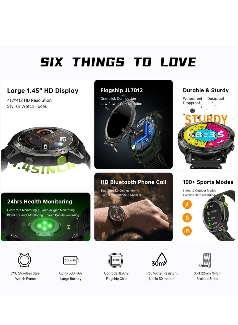 Mens Smartwatch with Bluetooth Calls Fitness Tracker Sports Smart Watch for Men