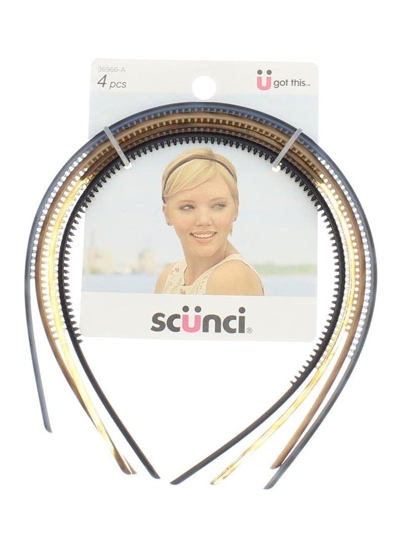 Scunci Head Bands 4 Piece (Pack of 3)