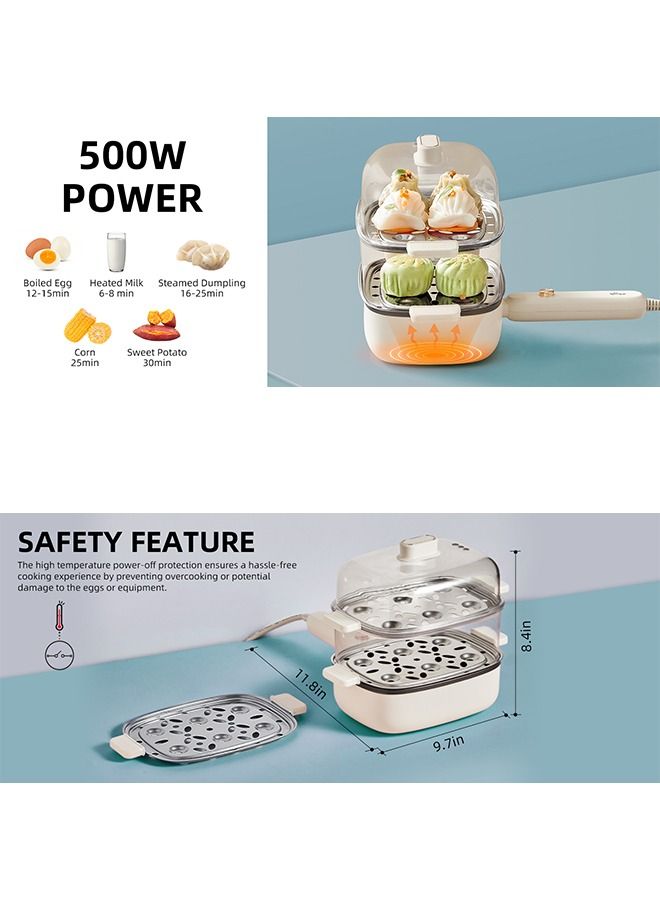 Rapid Egg Cooker - Egg Boiler with 12 Egg Capacity - Non-Stick Frying Pan - Multifunctional Cookware - 500W