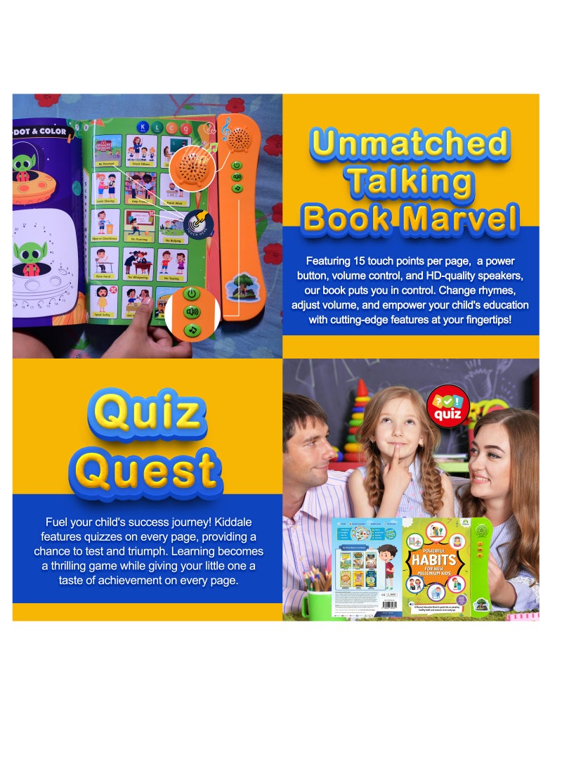 Educational Learning Toy for 4+ Kids, Sound Book on Easy Learning of Good Habits and LifeSkills with Musical Rhymes and Audio Stories for 4 5 6 year kid