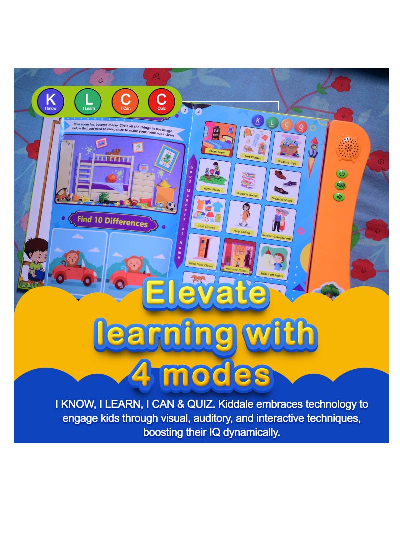Educational Learning Toy for 4+ Kids, Sound Book on Easy Learning of Good Habits and LifeSkills with Musical Rhymes and Audio Stories for 4 5 6 year kid