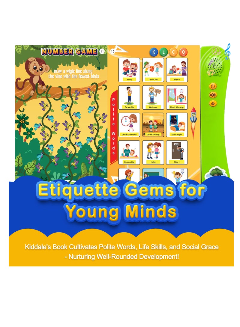 Educational Learning Toy for 4+ Kids, Sound Book on Easy Learning of Good Habits and LifeSkills with Musical Rhymes and Audio Stories for 4 5 6 year kid