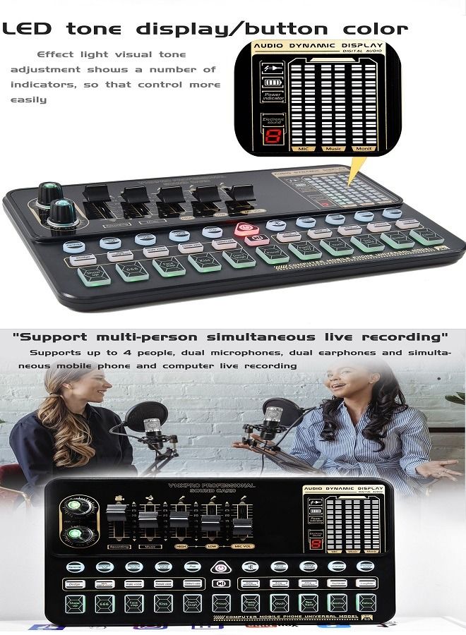 Sound Card Microphone Podcast Package Is Specially Designed For Live Broadcast And Music And Short Video Recording.