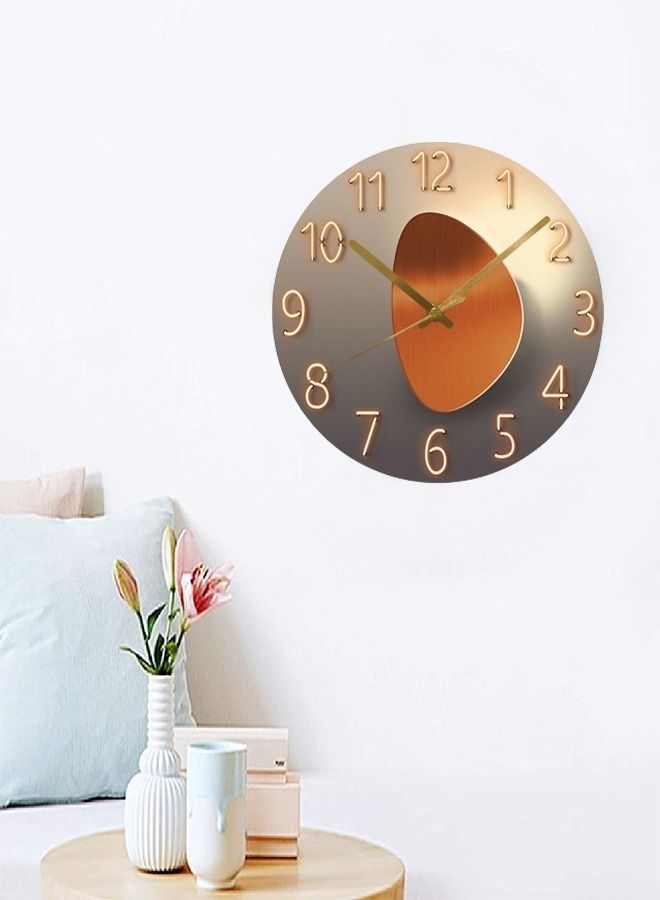 Decorative Round Quartz Silent Analog Wall Clock for Bedroom Home Offices School