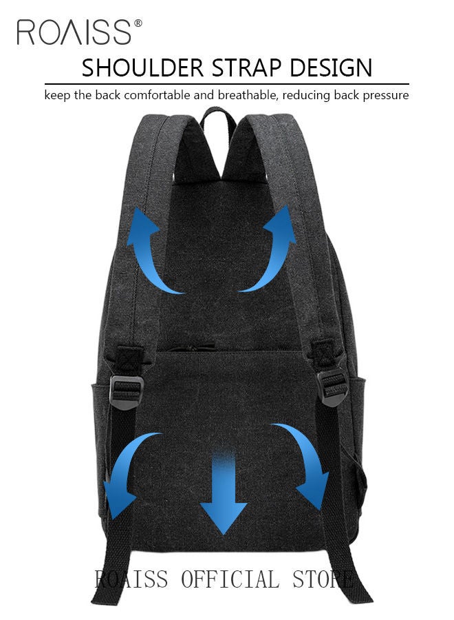 Stylish Large Capacity Travel Backpack with Multi-Layer Convenient Storage Wear-Resistant Solid Color Simple Design Backpack for Travel