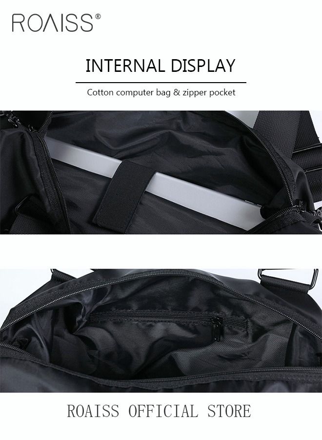 Large Capacity Waterproof Travel Backpack with Multi Layer Convenient Storage Solid Color Simple Design Backpack Carried by Hand or Slung over Shoulder