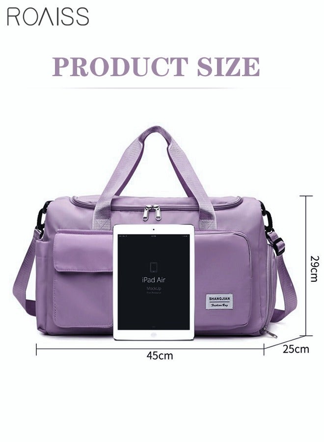 Duffle Bag for Women Sports with Wet Pocket Shoe Compartment Overnight Weekender Travel Bag Thicken Sports Tote Gym Bag Workout Carry on Bag with Adjustable Strap Purple