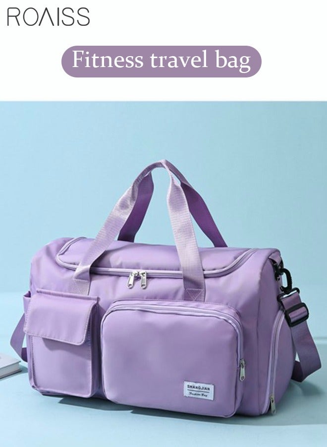 Duffle Bag for Women Sports with Wet Pocket Shoe Compartment Overnight Weekender Travel Bag Thicken Sports Tote Gym Bag Workout Carry on Bag with Adjustable Strap Purple